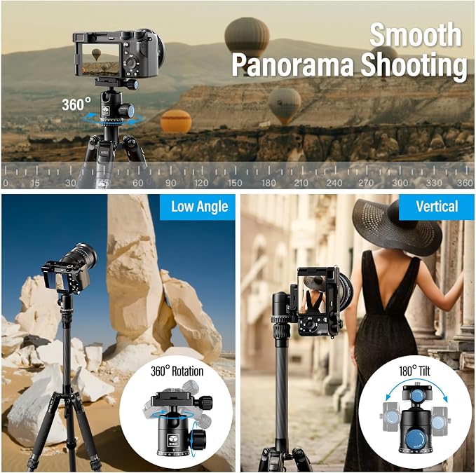 Sirui Compact Traveler 5C Tripod 54.3 inches Lightweight Carbon Fiber Travel - Image 7
