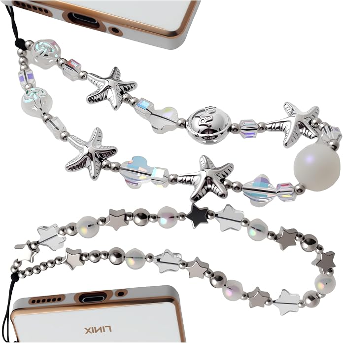 CMVFYL Beaded Camera Wrist Strap, Cute Phone Charms Strap, Pearl Bracelet Wrist by CMVFYL