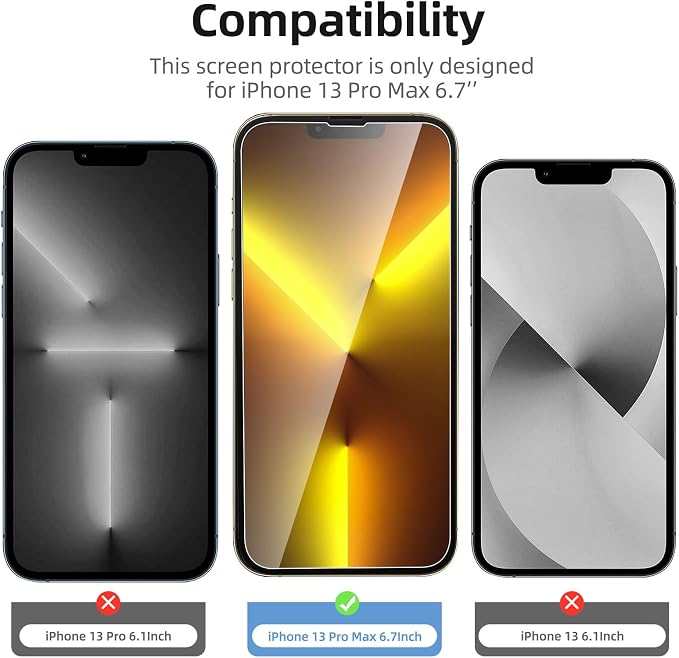 NEW'C 3x for iPhone 13 Pro Max Screen Protector+ 3x Camera Lens Protector - Image 2