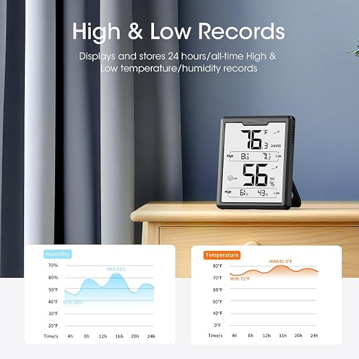 DOQAUS Digital Hygrometer Room Thermometer Indoor, Humidity Meter - Image 6