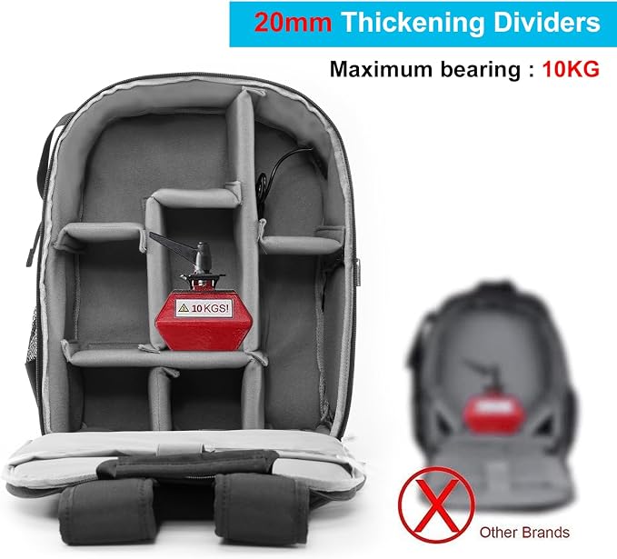 CADeN Camera Backpack Bag for DSLR/SLR Mirrorless Camera Waterproof - Image 5