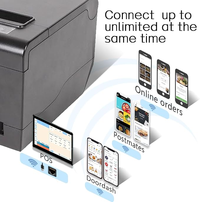 MR.BOSS Thermal Receipt Printer PaperWidth 3” Cash Register Dual WiFi Bluetooth - Image 4