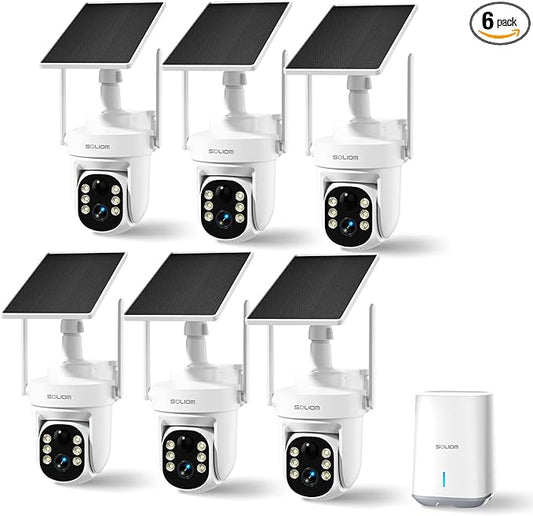SOLIOM Security Cameras Wireless Outdoor, 6-Camera Solar Security System by SOLIOM