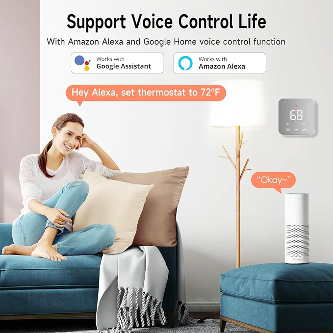 Smart Thermostat for House, WiFi Programmable Thermostat, Compatible - Image 5