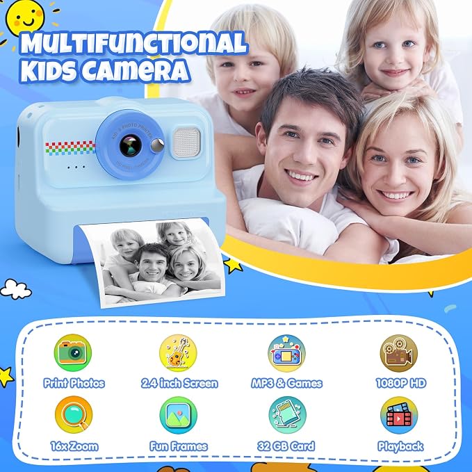 HiMont Kids Camera Instant Print, 1080P HD Instant Print Camera - Image 2