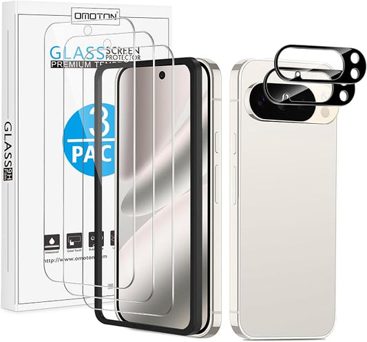 OMOTON 3+2 Pack for Google Pixel 10 Pro Screen Protector 6.3 inch, 3 Pack by OMOTON
