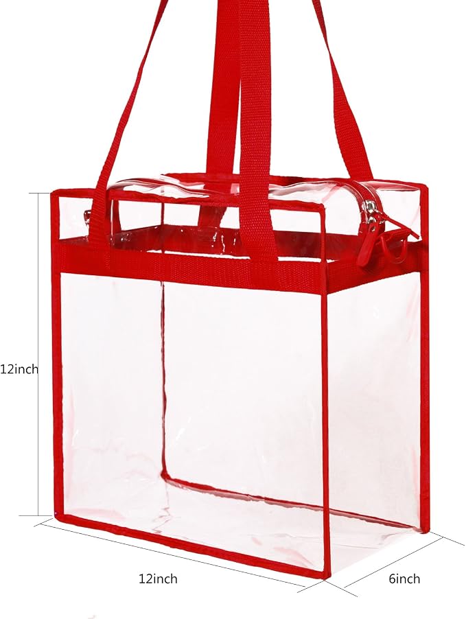BAGAIL Clear Bags 12x6x12 Stadium Approved Clear Tote Bag - Image 3