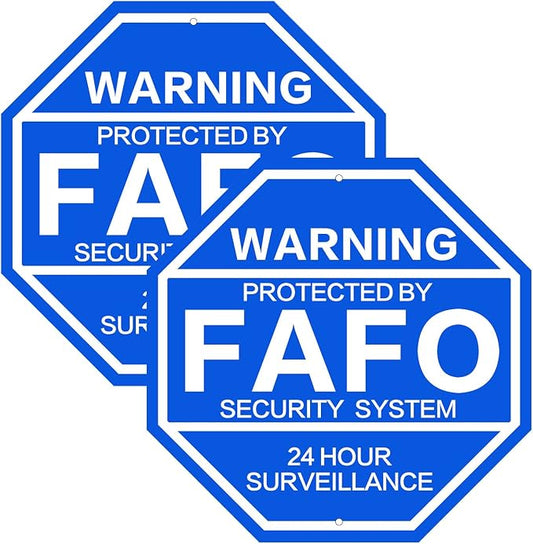 2Pack 10'' x 10'' Protected by FAFO Reflective Funny Security Sign, by JMXINHANG