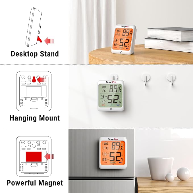 TempPro TP53 2 Pack Digital Hygrometer Indoor Thermometer - Image 7