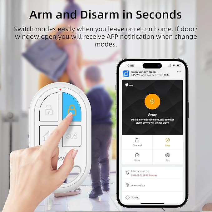CPVAN Home Alarm System with PIR Motion Sensor, WiFi Wireless DIY Smart - Image 2
