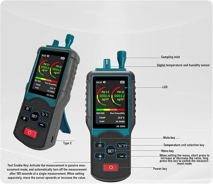 Dust Particle Counter Handheld Aerosol Dust Monitor Air Quality Detection - Image 3