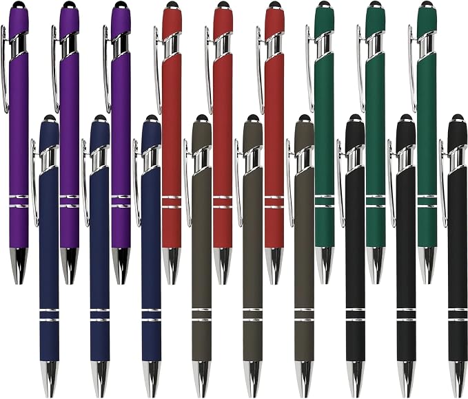Oddmoal Ballpoint Pen with Stylus Tip, Soft Touch Click Metal Pen, 1.0mm Medium by Oddmoal