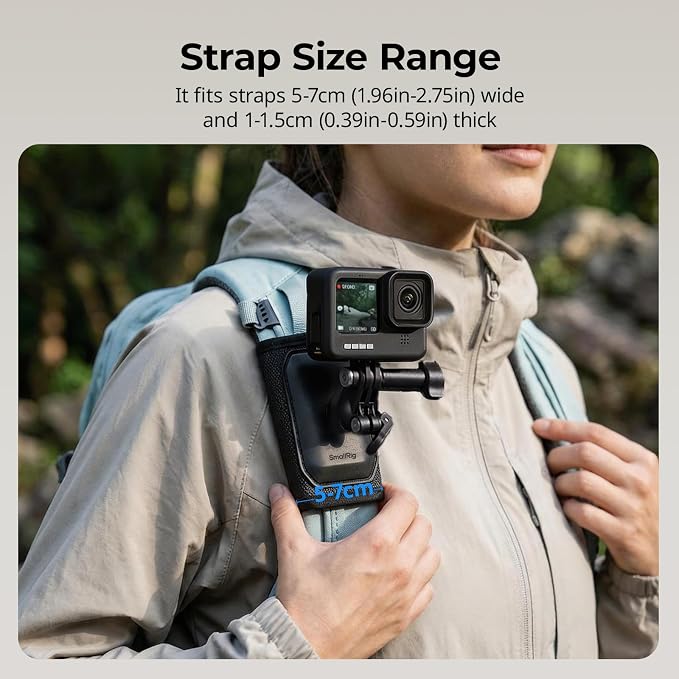 SMALLRIG Backpack Strap Mount for GoPro Hero 13/12/11, for DJI Osmo Nano Action - Image 4