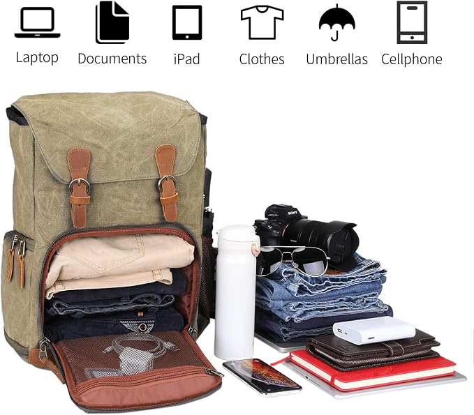 UBAYMAX Camera Backpack, DSLR SLR Waterproof Canvas Camera Bags Rucksack 15.6 - Image 5