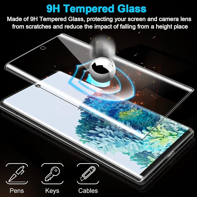 3 Pack Galaxy S20 Screen Protector, HD Clear Tempered Glass, Fingerprint Unlock - Image 4