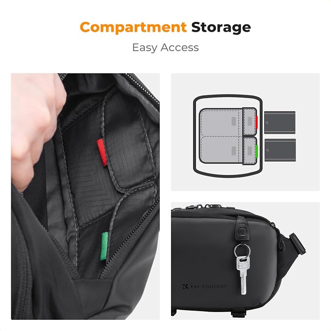 K&F CONCEPT Camera Sling Bag Crossbody Bag Waterproof Camera Shoulder Backpack - Image 4
