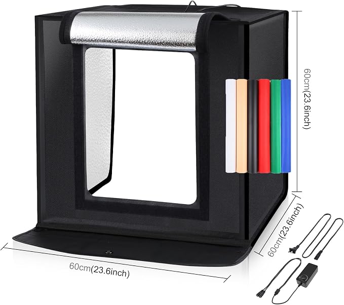 PULUZ 24x24 Inch Photo Studio Light Box, Dimmable 136 LED Beads CRI≥95 Foldable - Image 2