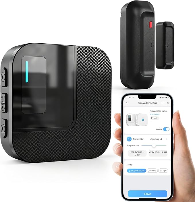 WiFi Door Chime, SanJie Door Sensor Alarm by SANJIEGuardSecurity