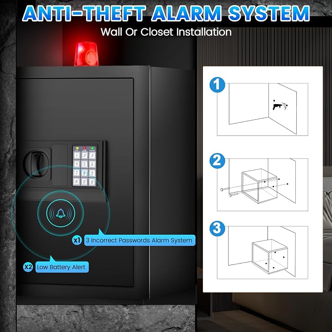 Large Home Safe 3.3 Cuft, Digital Security Safe Box - Image 5