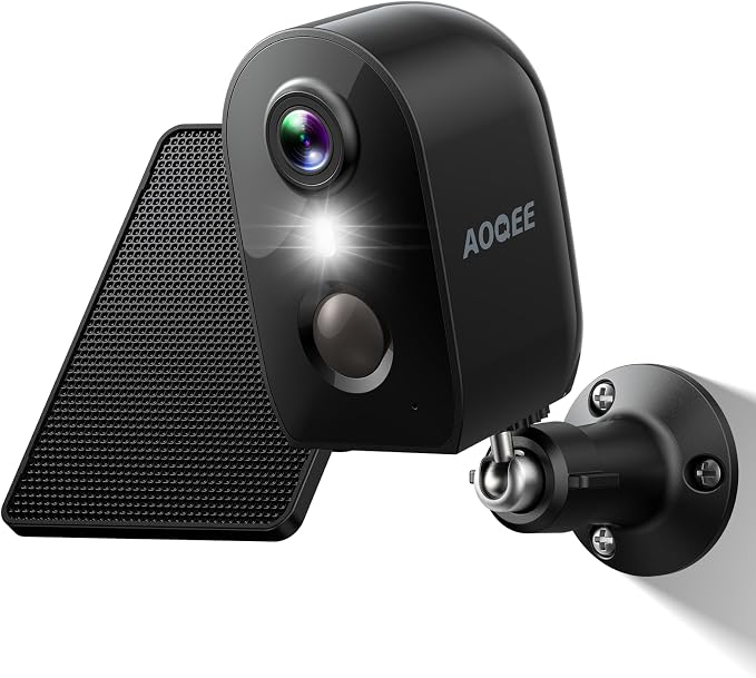 AOQEE Solar Camera Outdoor Wireless-2K Battery Powered Outside Cameras by AOQEE