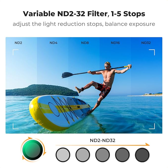 K&F CONCEPT Push in Fit Variable ND2-32 Filter Compatible - Image 3