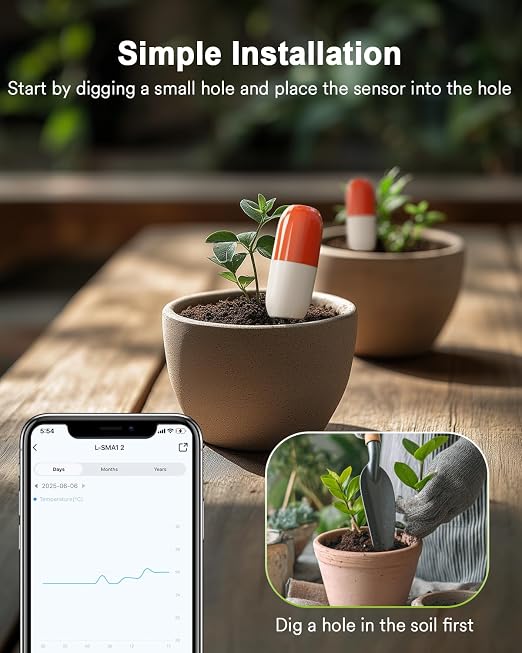 Lumary Wireless WiFi Moisture/Temperature Soil Meter, 2 in 1 Real-time Monitor - Image 5