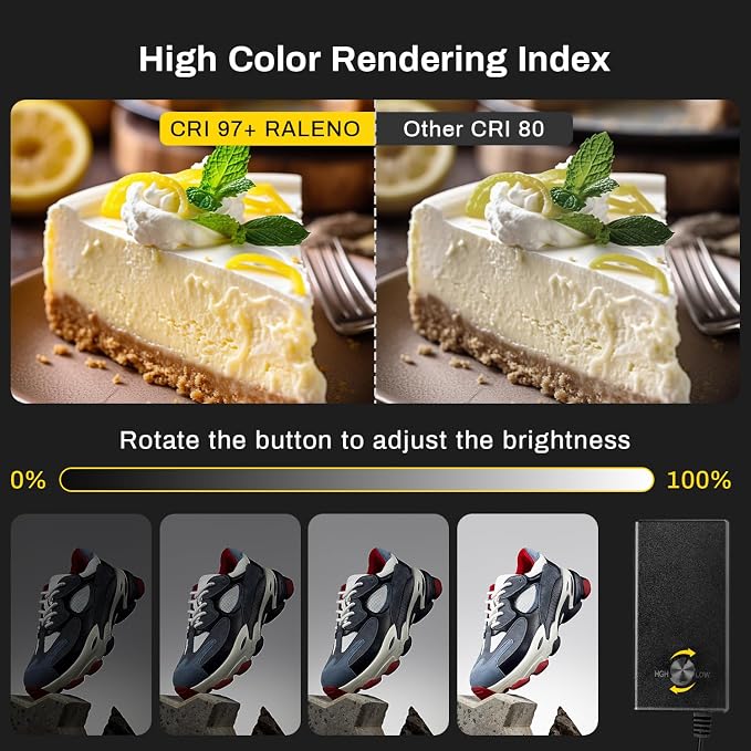 RALENO 16"x12" Photo Light Box Photography, 24W Foldable Photo Studio Light Box - Image 3