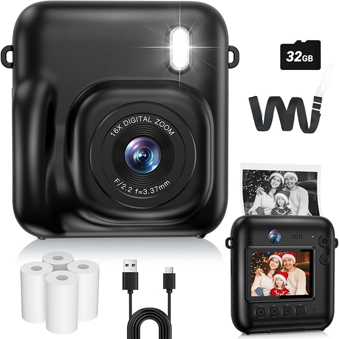 Kids Camera Instant Print, 48MP Dual-Lens Digital Camera by ConveyWarmthtoTheOneYouLove