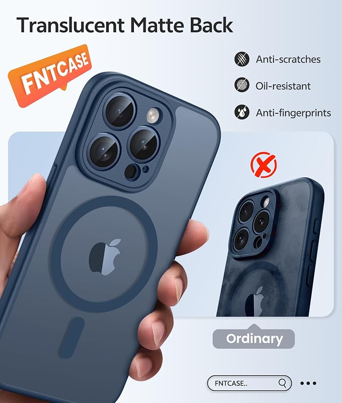 FNTCASE for iPhone 15 Pro Case: Translucent Matte Cases - Image 6