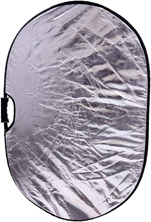 Portable Photography Silver and White Reflector Collapsible 2-in-1 Oval - Image 3