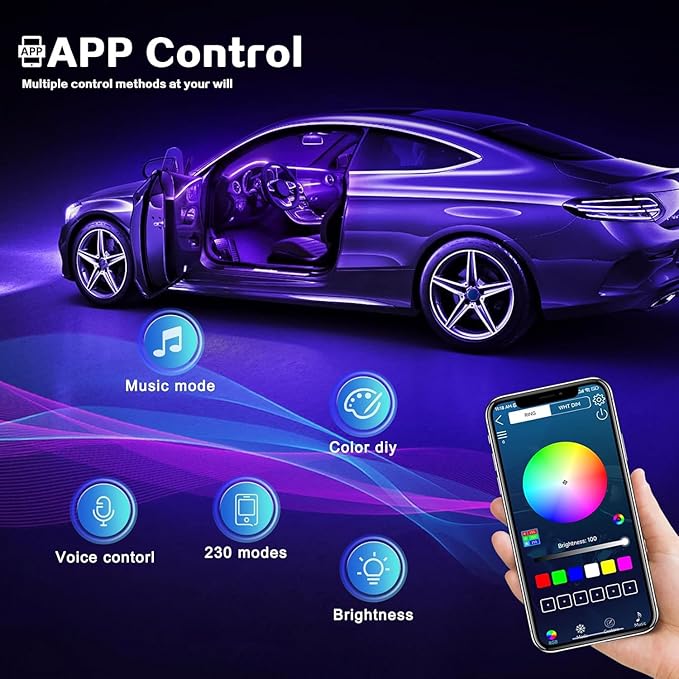 Acrylic Interior Car LED Strip Light - Image 4