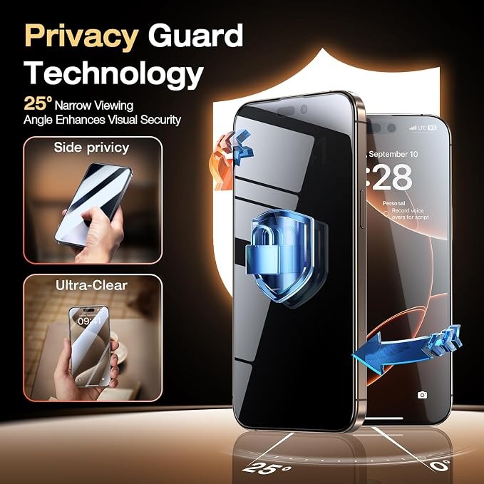 EGV Compatible for iPhone 17 Pro Max/16 Pro Max Privacy Screen Protector - Image 2