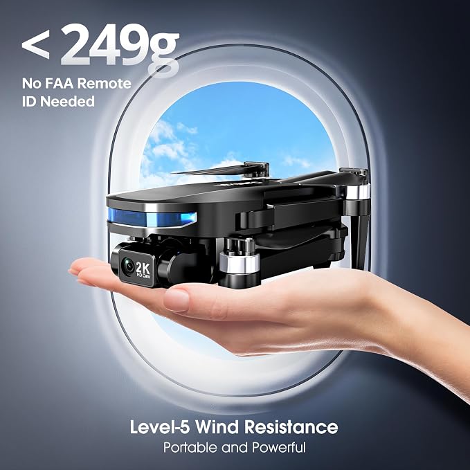 GPS Drone with EIS 2K Camera for Adults, 7.22 inch Screen on Remote Controller - Image 5