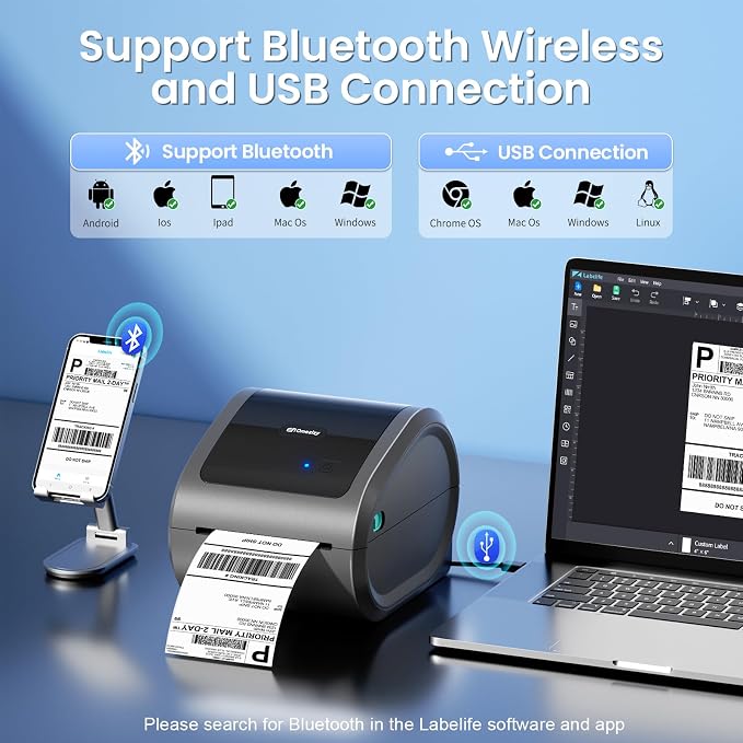 Bluetooth Shipping Label Printer 4x6 - Image 2