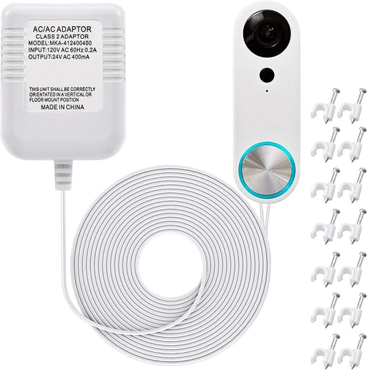 Dreyoo Video Doorbell Transformer, 24 Volt 16.4 Feet Doorbell Power Supply C by Dreyoo