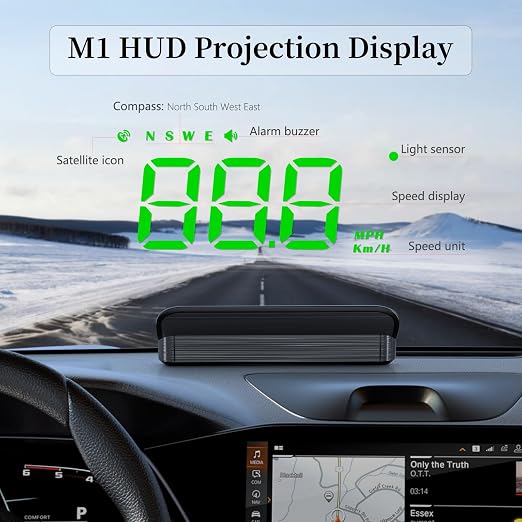 AZIJYV Heads Up Display for Cars, Windshield Speedometer Projector M1Green - Image 2
