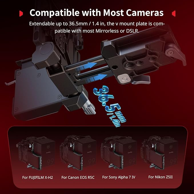 SMALLRIG Foldable V Mount Battery Plate Kit Pro, w/QR Plate - Image 5