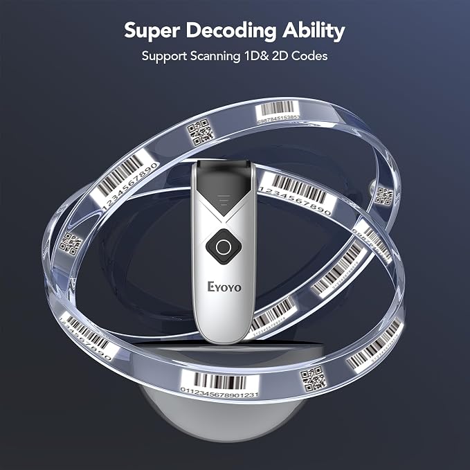 Eyoyo Bluetooth 2D&1D Barcode Scanner, Portable Wireless Mini but Powerful - Image 3