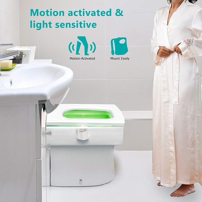 ZEZHOU Original Toilet Night Light 2 Pack, Motion Sensor Activated LED Lamp - Image 3