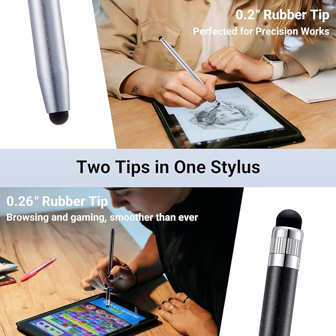 LINFANC 12Pcs Stylus Pen for Touchscreen, 2-in-1 High Precision & Sensitivity - Image 3