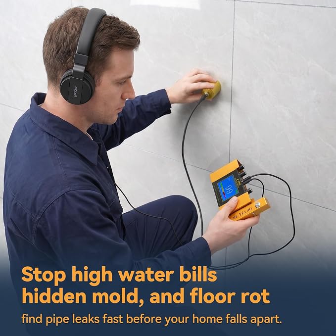 Underground Water Leak Detector, Water Pipe Leak Monitor w/ Dual-Size Sensors - Image 7