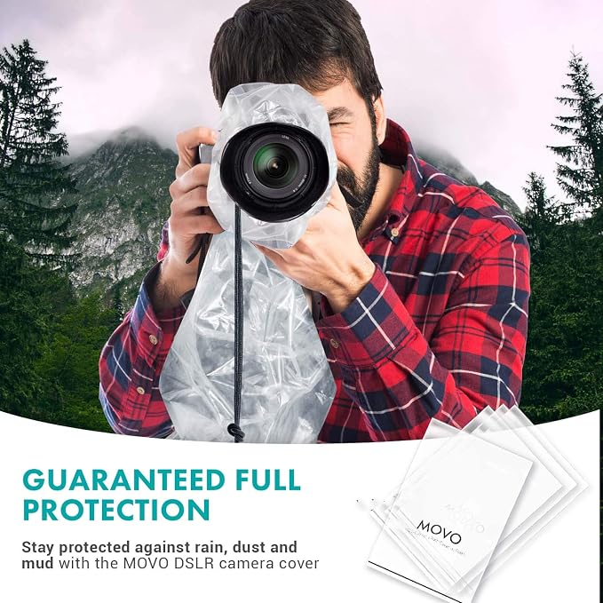 Movo RC1 Clear Rain Cover for DSLR Camera and Lens up to 18" Long - Image 5