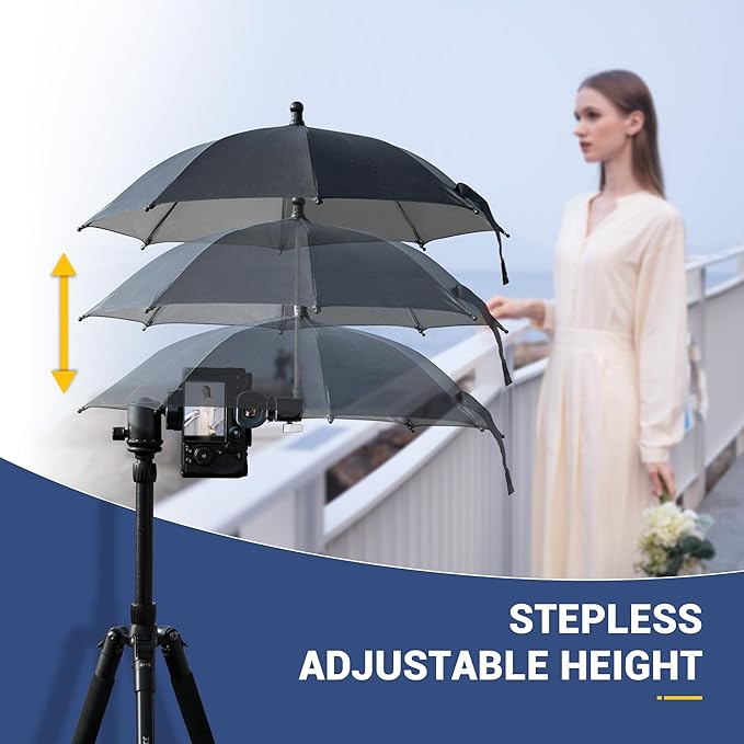 3 Level Height Adjustable Camera Hot Shoe Umbrella, Upgrade Rain Umbrella - Image 3