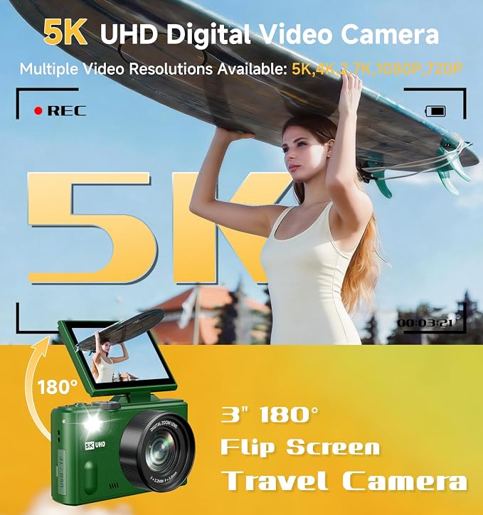 5K Digital Camera for Photography, 80MP Digital Camera - Image 3