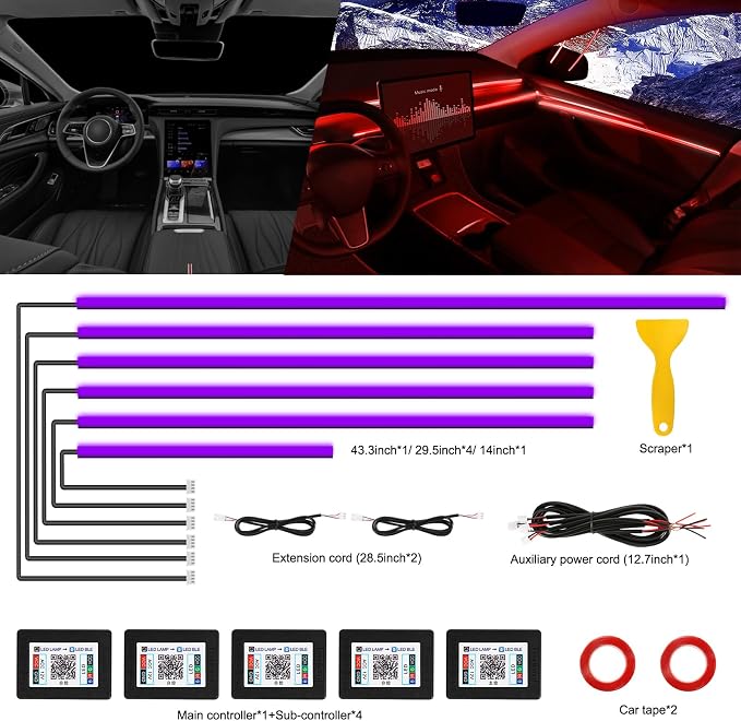 Acrylic Interior Car LED Strip Light - Image 3