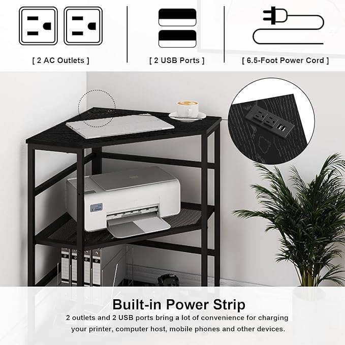 VEDECASA Corner Printer Stand Table - Image 3