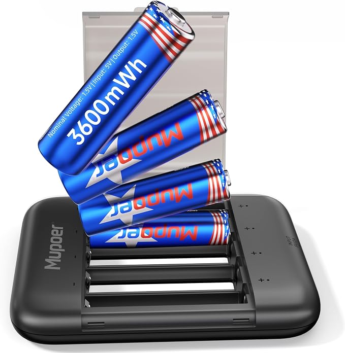 Mupoer Rechargeable AA Batteries by Mupoer
