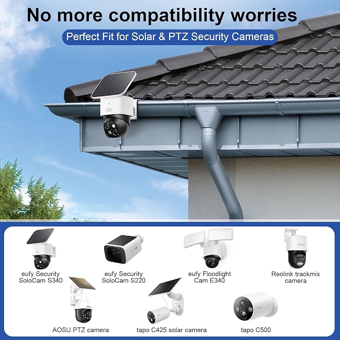 2 PCS ViewKurM Gutter Mount for Security Cameras, Stainless Steel Camera Mount - Image 5