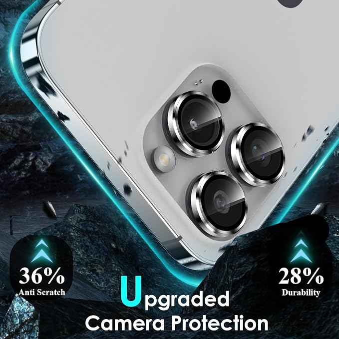 YWXTW CameraLens Protector, Tempered Glass Screen Metal Individual Cover - Image 3