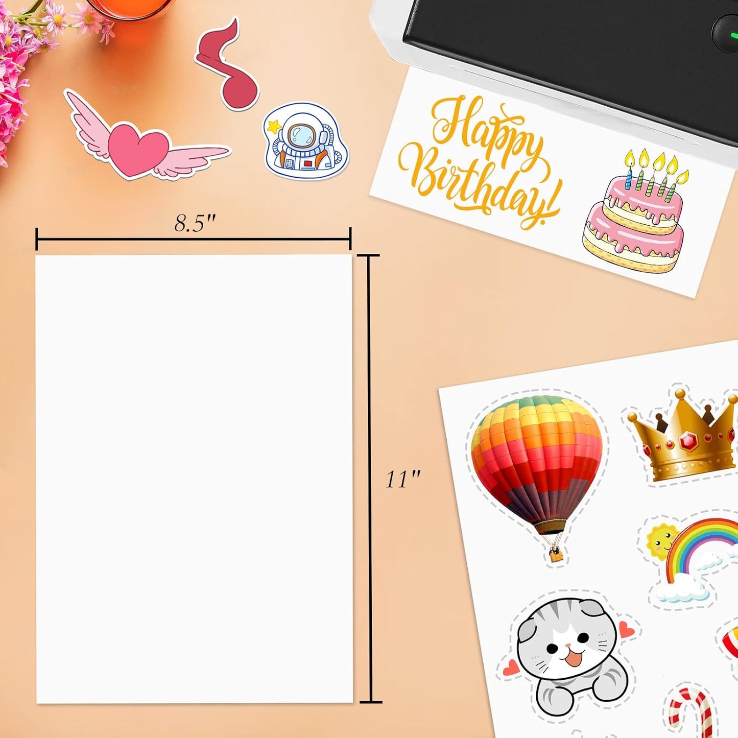 Full Sheet Sticker Paper for Laser & Ink Jet Printers, 8.5" x 11" Full Sheet Address Shipping Label, 1000 Sheets 1000 Labels